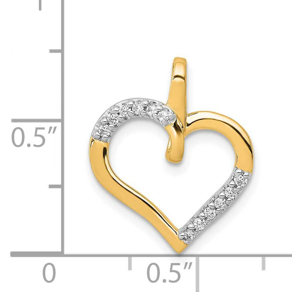 1/10Ct. Diamond Heart Pendant 14k Gold PM4867-010-YA