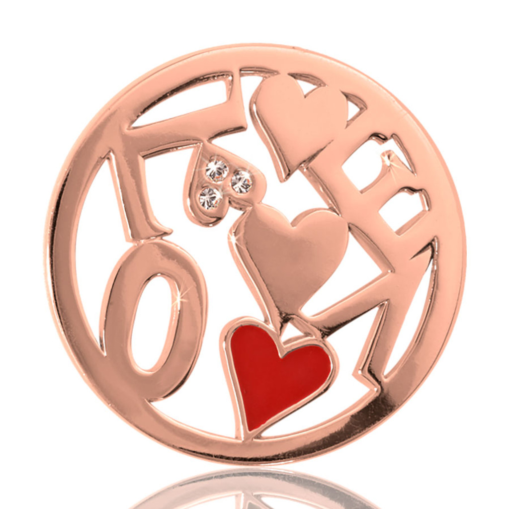 Nikki Lissoni Chaotic Love Rose Gold Plated 33mm Coin, MPN: C1050RGM UPC: 8718627461518