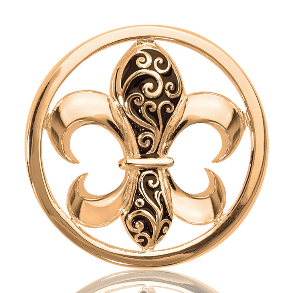 Nikki Lissoni French Curly Lilly Gold Plated 33mm Coin, MPN: C1080GM UPC: 8718627462157