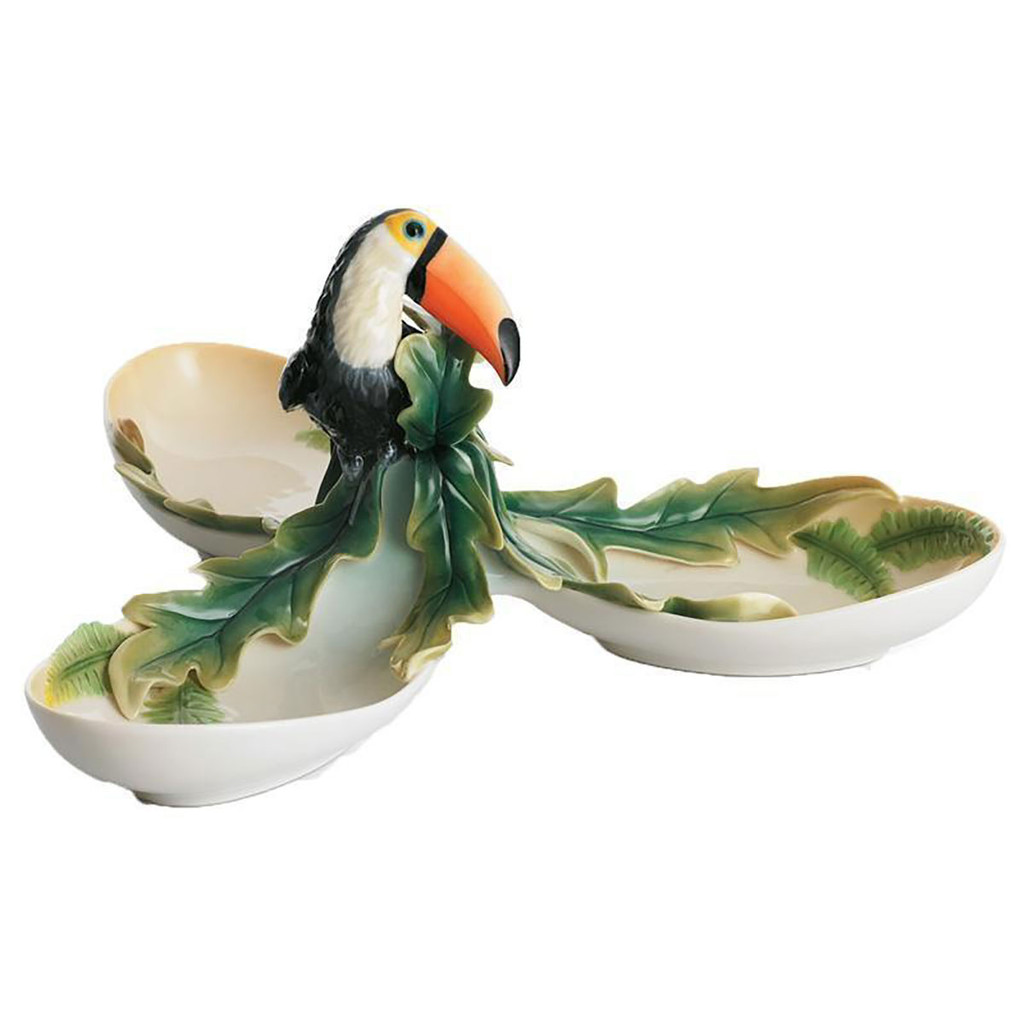 Franz Porcelain Paradise Calls Toucan Ornamental Tidbit Dish, MPN: FZ01313