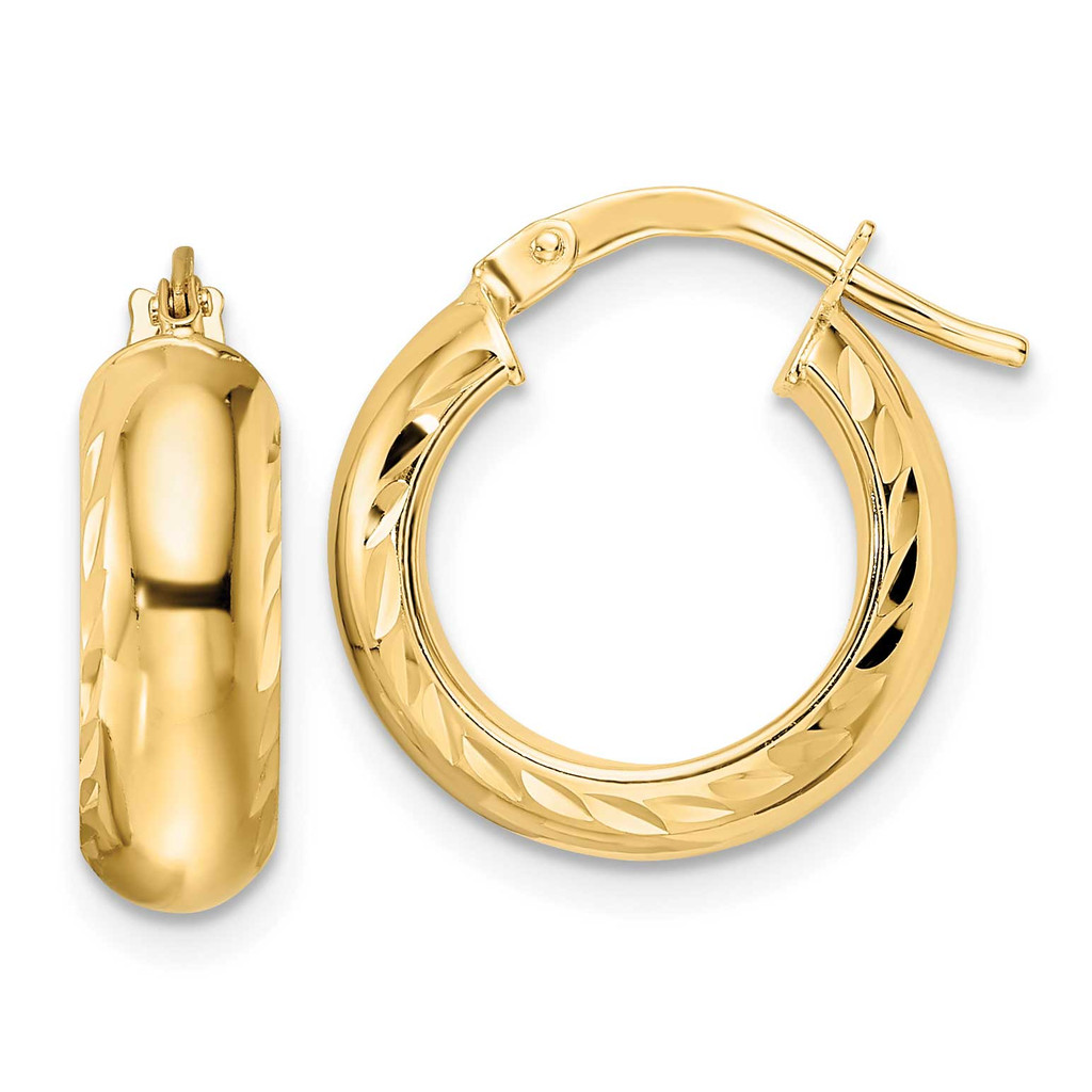 Hoop Earrings 14k Gold Polished , MPN: TF2041, UPC: