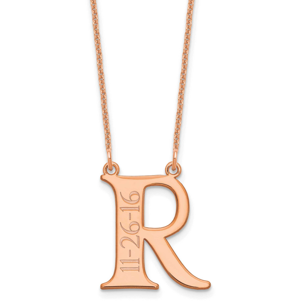 Initial with Date Necklace 14k Rose Gold MPN: XNA755R UPC:
