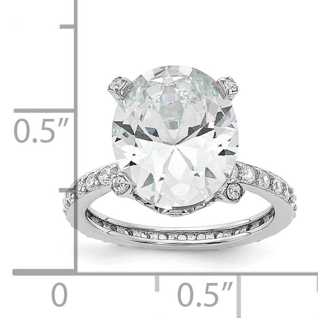 Cheryl M Rhodium-Plated Fancy CZ Diamond Ring Sterling Silver QCM1497-10