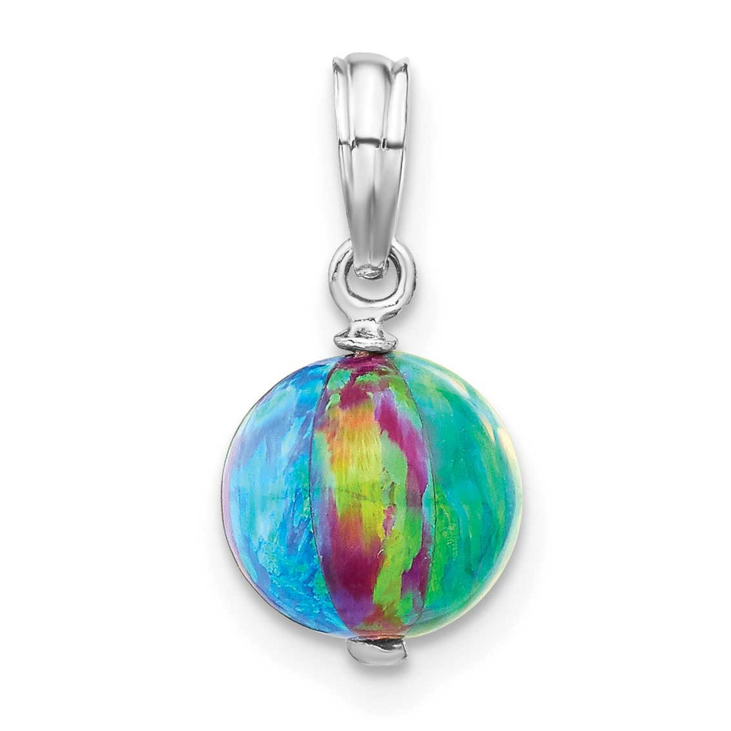 Sterling Silver 8mm Multicolor Created Opal Ball Pendant, MPN: SSNC-1/8MM, UPC:
