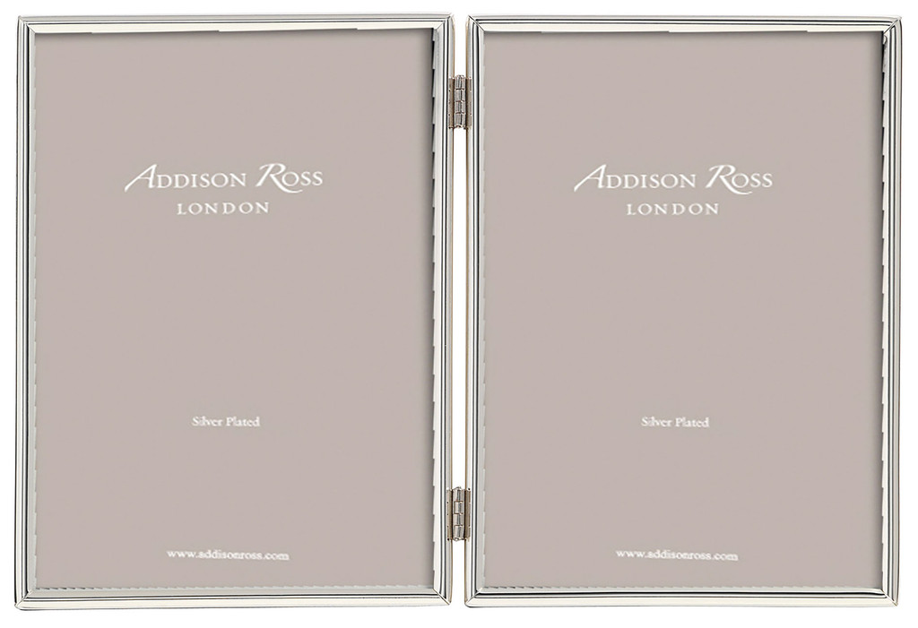 Addison Ross London Fine Edged Silver Double Photo Frame 5 x 7 InchSilver-plated, MPN: FR0518, UPC: 5024043174370