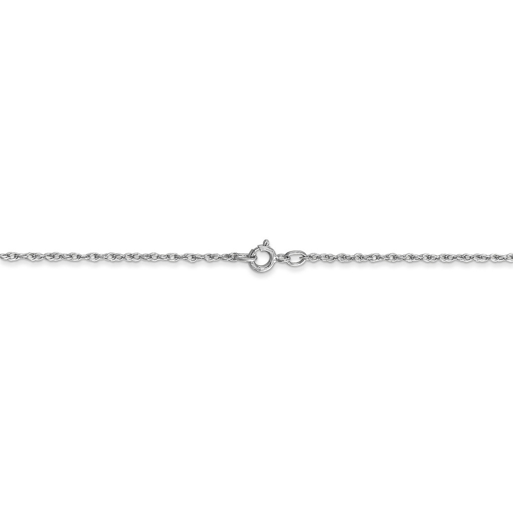 0.8mm Polished Lite Baby Rope Chain 20 Inch 10k White Gold 10WPE3-20