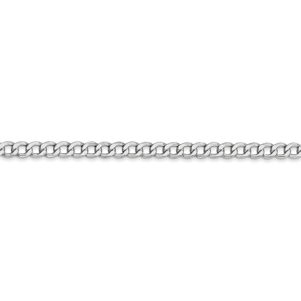 3.35mm Semi-Solid Curb Link Chain 16 Inch 14k White Gold BC103-16