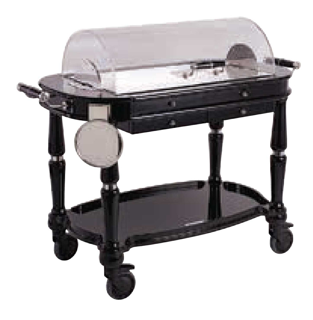 Ercuis France Service Black Refrigerated Cheese And Pastry Trolley 41.75 Inch Silver Plated, MPN: F523822-BB, UPC: , EAN: 8014808358104, Length: 48 Inch, Width: 24.375 Inch, Height: 41.75 Inch, Diamter:  &  Inch, Capacity:  oz, from Ercuis France Service Silver Plated collection. Service Black Refrigerated Cheese And Pastry Trolley 41.75 Inch Silver Plated, MPN: F523822-BB, UPC: , EAN: 8014808358104