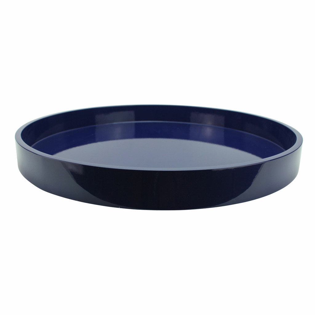 Addison Ross London 20 x 20 Inch Round Tray Navy Lacquer, MPN: TR8702, UPC: 5024043196693