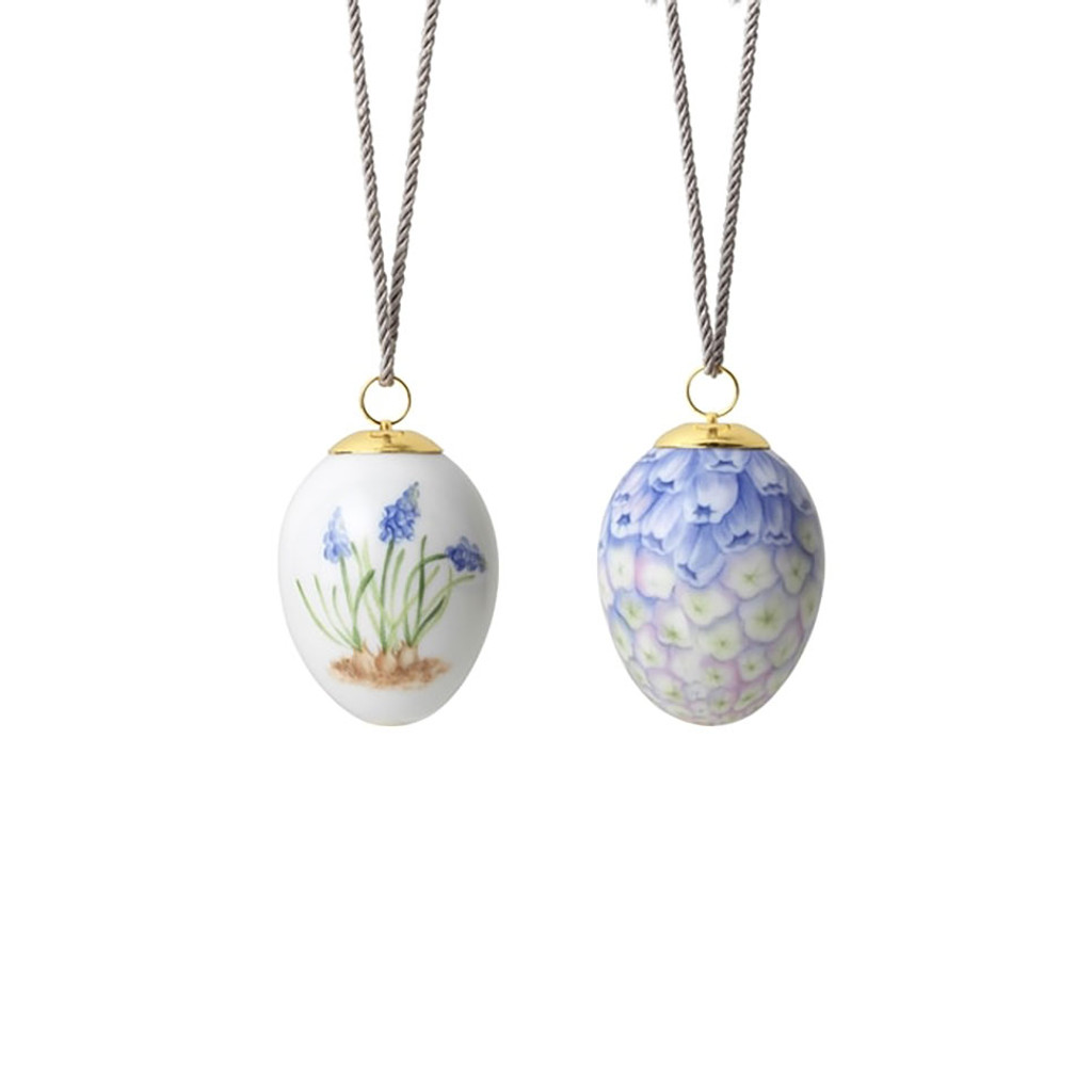 Royal Copenhagen Easter Egg Grape Hyacinth Buds And Petals Set of 2, MPN: 1066084, UPC: 5705140742166