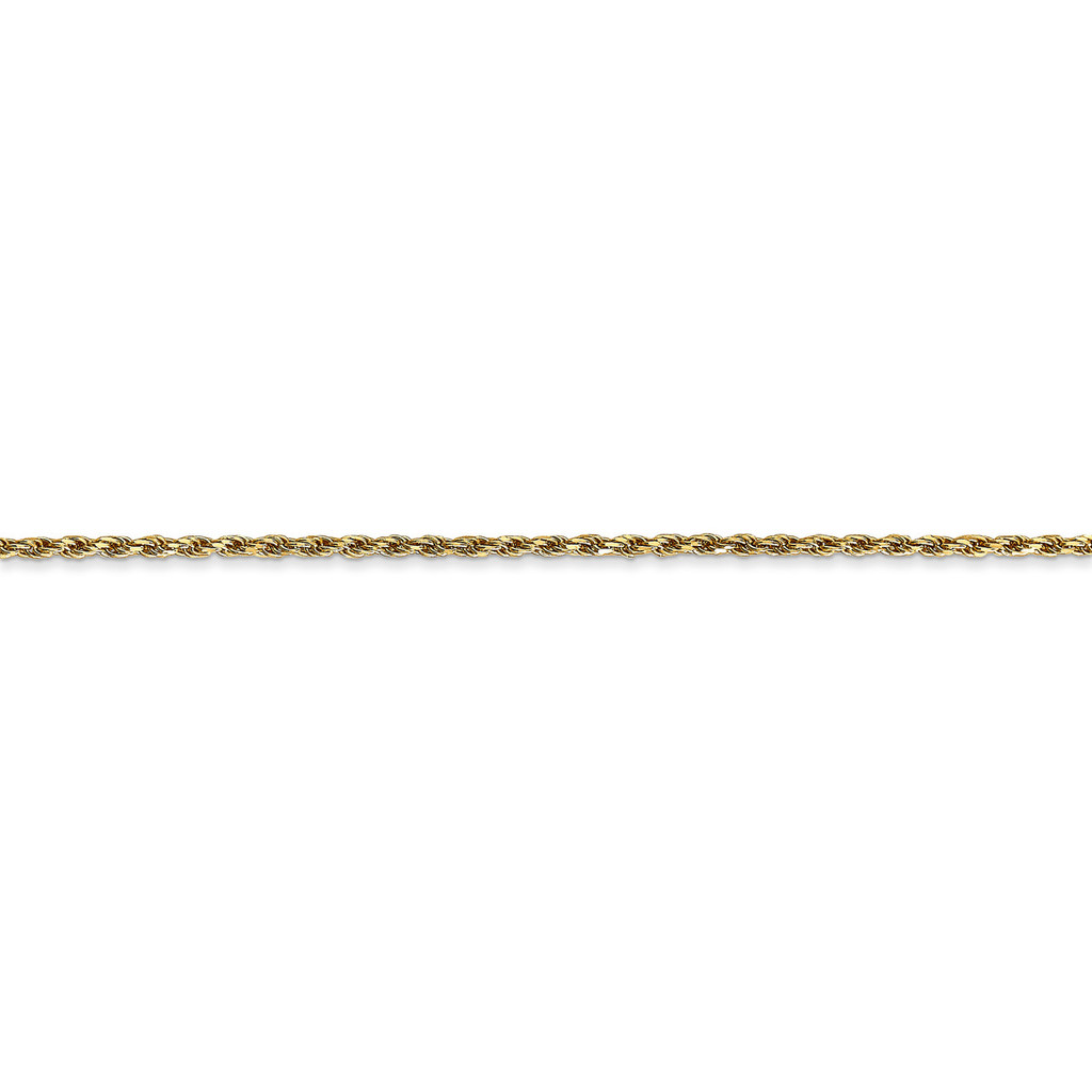 1.2mm Solid Diamond-cut Machine-Made with Lobster Rope Chain 14 Inch 14k Gold M012L-14