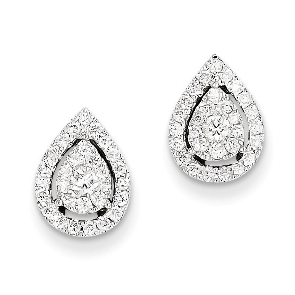 Diamond Post Earrings 14k White Gold XE2144AA