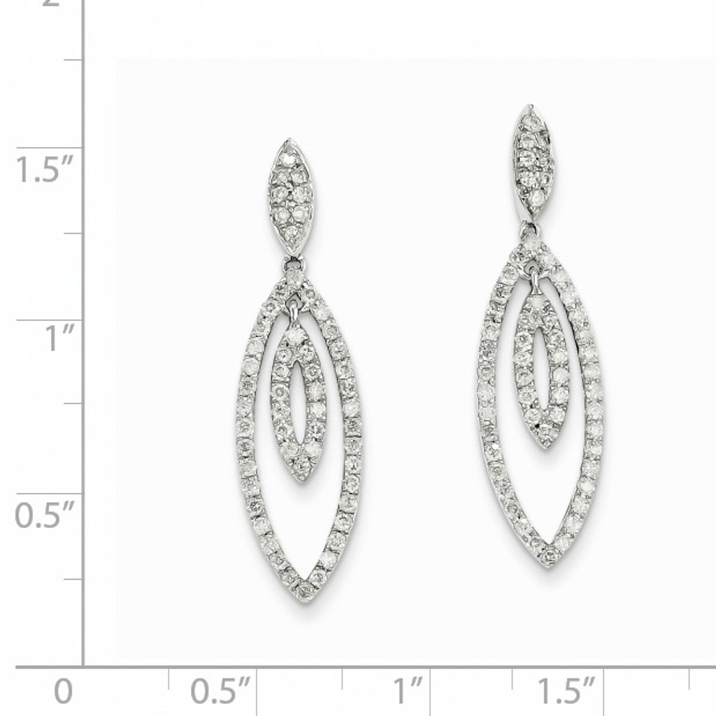 Diamond Post Earrings 14k White Gold XE2609AA