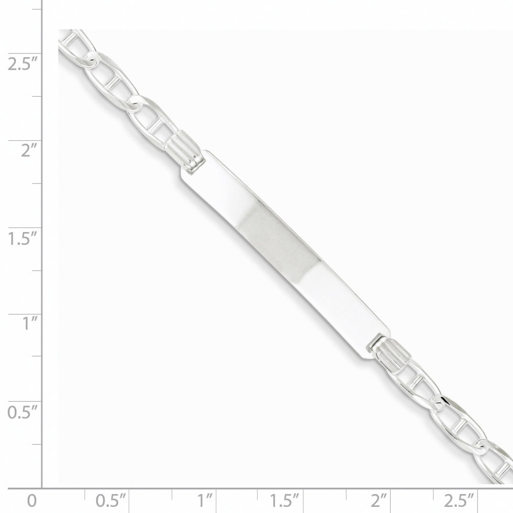 7 Inch Anchor Link ID Bracelet Sterling Silver QAD065-7