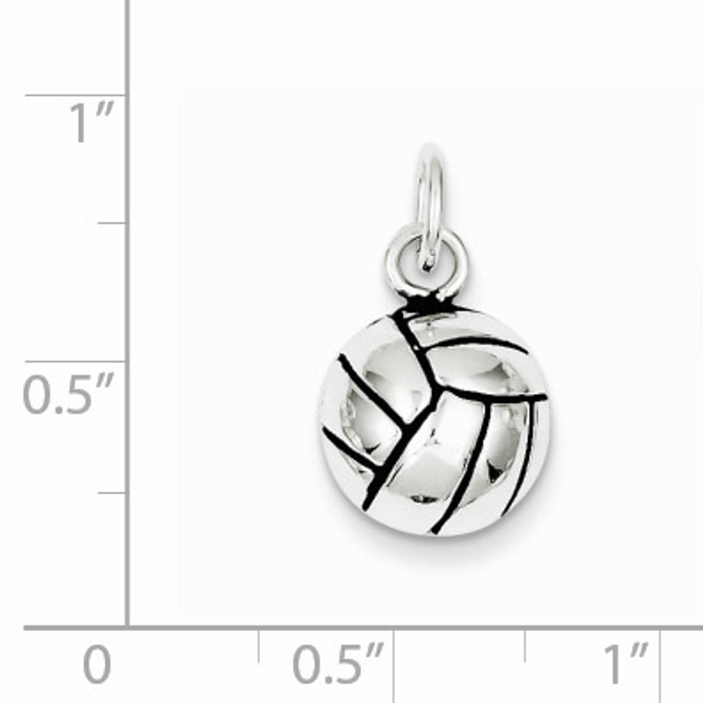 Volleyball Charm Antiqued Sterling Silver QC7793