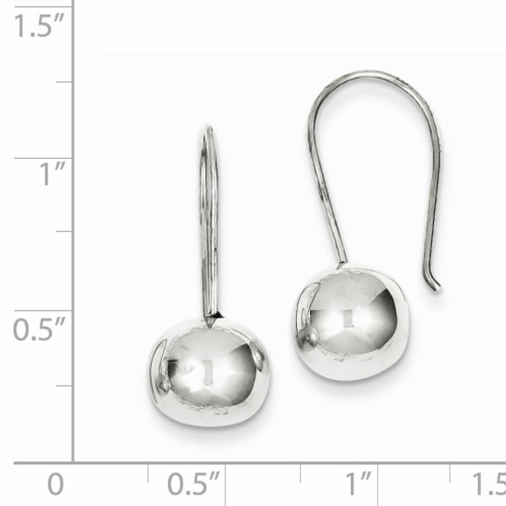 10mm Ball Earrings Sterling Silver QE3485
