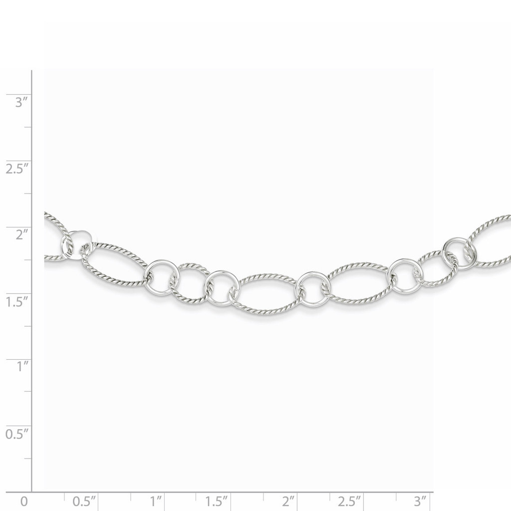 42 Inch Link Necklace Sterling Silver Fancy QH1138-42