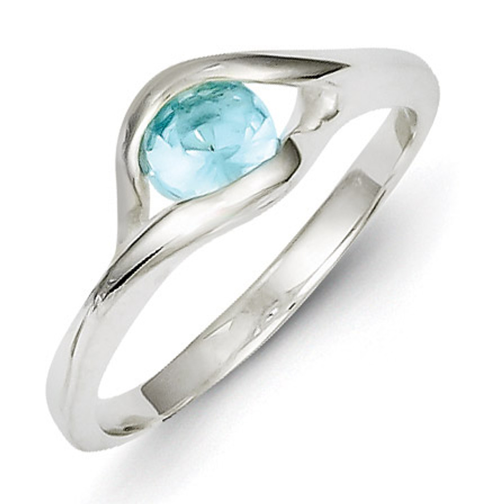 Blue Glass Ring Sterling Silver MPN: QR4399