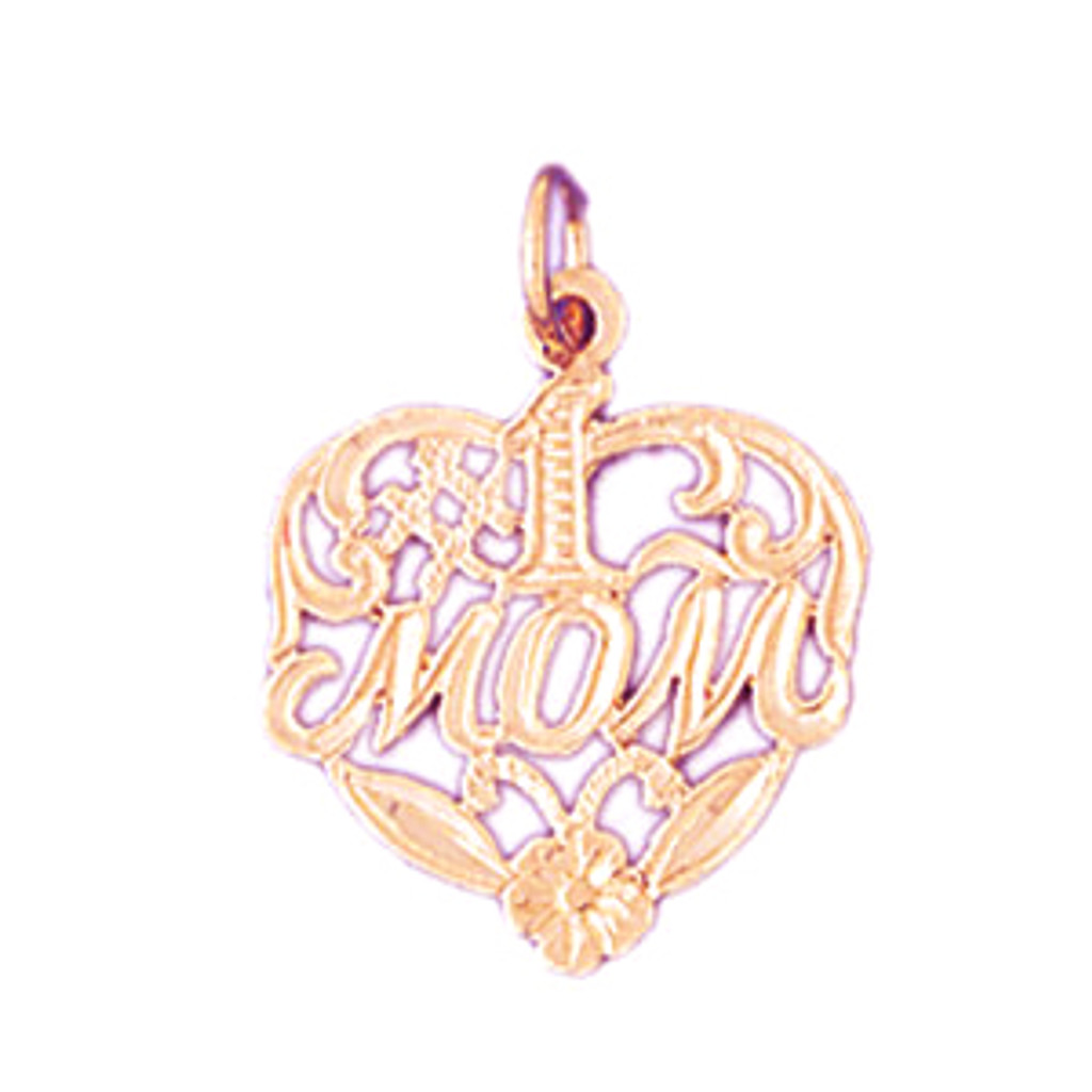Number One Mom Pendant Necklace Charm Bracelet in Gold or Silver 9783
