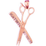 Hairdresser Scissors Pendant Necklace Charm Bracelet in Gold or Silver 6378