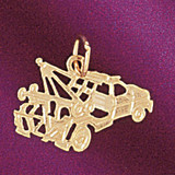 Towing Truck Pendant Necklace Charm Bracelet in Yellow, White or Rose Gold 4321