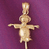 Scarecrow Pendant Necklace Charm Bracelet in Gold or Silver 5596