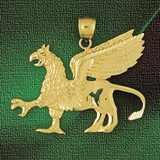 Griffin Charm Bracelet or Pendant Necklace in Yellow, White or Rose Gold DZ-1866 by Dazzlers