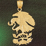 Eagle Hunting Snake Pendant Necklace Charm Bracelet in Gold or Silver 2837