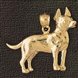 Chihuahua Dog Pendant Necklace Charm Bracelet in Gold or Silver 2151