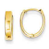 Polished Hinged Hoop Earrings 14k Gold TL559