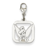 Disney Tinker Bell Square Lobster Clasp Charm Sterling Silver WD275SS