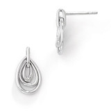 Teardrop Diamond Post Earrings Sterling Silver QW331