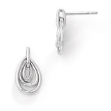 Teardrop Diamond Post Earrings Sterling Silver QW331 Teardrop Diamond Post Earrings Sterling Silver QW331
