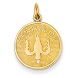 Confirmation with Dove Medal Charm 14k Gold C1450