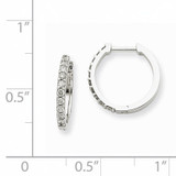 Hoop Earrings 14k White Gold with Diamonds XE1509AA