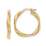 Twisted Square Hoop Earrings 14k Gold TH735