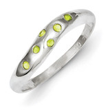 Sterling Silver Lime Green Diamond Ring MPN: QR4352-8