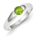 Sterling Silver Lime Green Round Diamond Ring MPN: QR4358-7