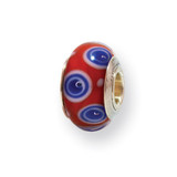 Sterling Silver Reflections Kids Red Hand-blown Glass Bead MPN: QRS867