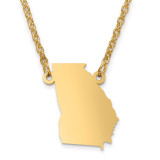Georgia State Pendant with Chain Engraveable Gold-plated on Sterling Silver MPN: XNA706GP-GA