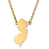 New Jersey State Pendant with Chain Engraveable Gold-plated on Sterling Silver MPN: XNA706GP-NJ New Jersey State Pendant with Chain Engraveable Gold-plated on Sterling Silver MPN: XNA706GP-NJ