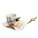 Franz Porcelain Fluttering Beauty Flower And Butterfly Spoon FZ01841