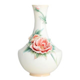 Franz Porcelain Peony and Wild Chinese Viburnum Design Sculptured Porcelain Vase FZ02814