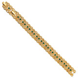 Jackie Kennedy Gold-plated Swar Crystal Green 7 Inch with 1 inch Extender Rope Link Bracelet MPN: CT418
