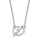 Tampa Bay Ligtning Small Pendant with Chain Necklace in 10k White Gold by LogoArt MPN: 1W015LIG-18