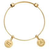 Nikki Lissoni Charm Bangle Gold-Plated with Two Fixed Charms Inner Strength Made with Passion 21cm 8.2 inch MPN: B1027G21 EAN: 8718819234975