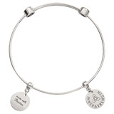 Nikki Lissoni Charm Bangle Silver-Plated with Two Fixed Charms Inner Strength Made with Passion 21cm 8.2 inch MPN: B1028S21 EAN: 8718819234999