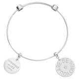 Nikki Lissoni Charm Bangle Silver-Plated with Two Fixed Charms Created with Care Be Who You Are 19cm 7.4 inch MPN: B1048S19 EAN: 8718819233732
