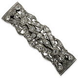 2491 Boutique Jewelry Fashion Antiqued Crystal Barrette Silver-tone by 1928 Jewelry MPN: BF346