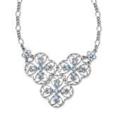 2506 Boutique Jewelry Fashion Blue Crystal 16 Inch with 3 Inch Extension Bib Necklace Silver-tone by 1928 Jewelry MPN: BF3015 2506 Boutique Jewelry Fashion Blue Crystal 16 Inch with 3 Inch Extension Bib Necklace Silver-tone by 1928 Jewelry MPN: BF3015